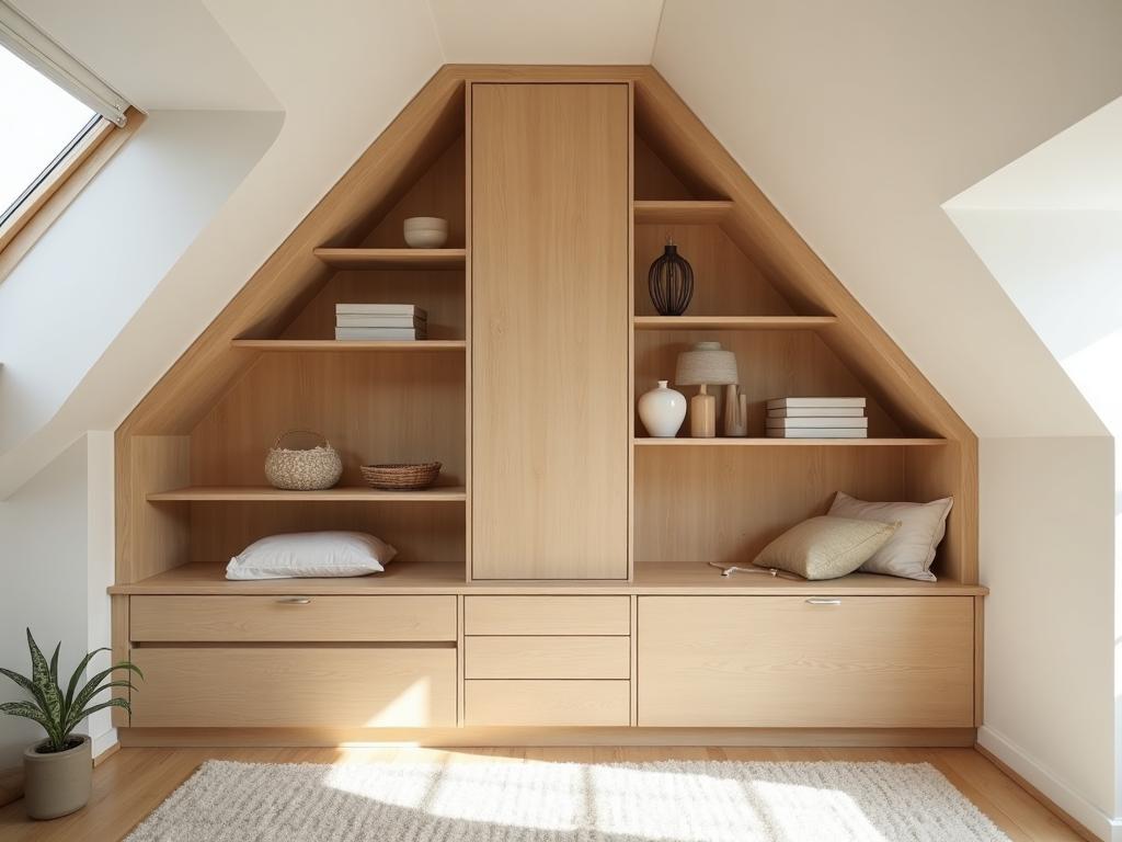 Rangement sous pente sur mesure